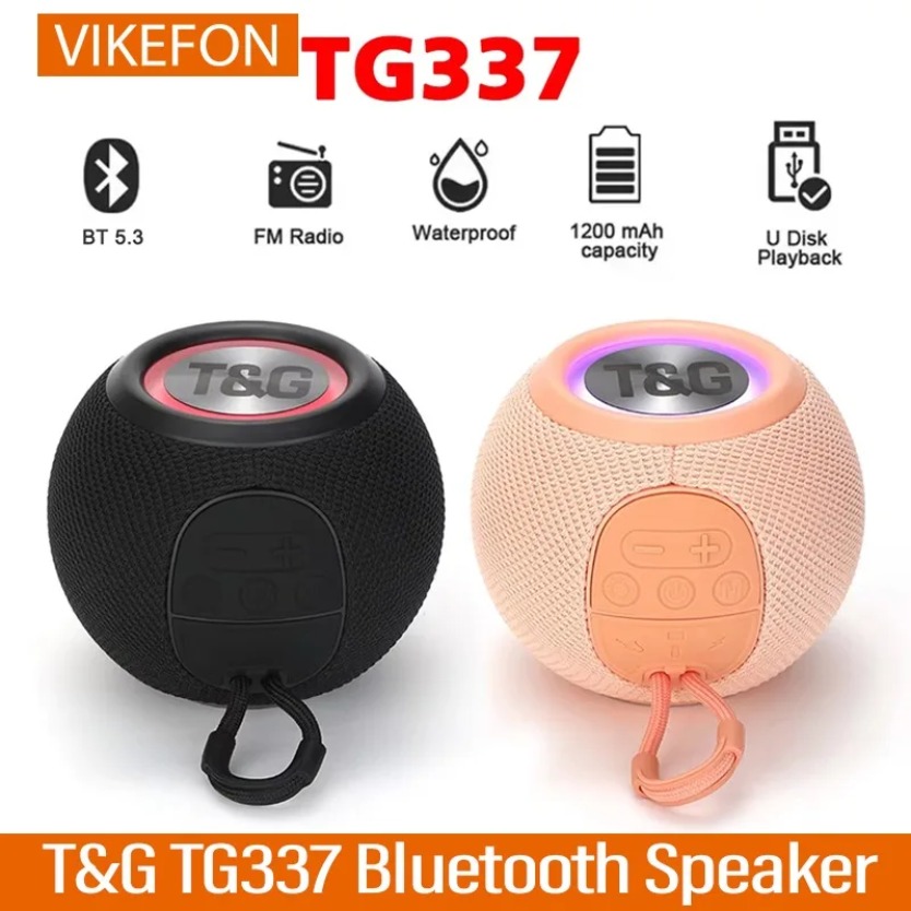 Portable Bluetooth Speaker Waterproof Ipx7 - TG337 Altoparlante Bluetooth TWS con bassi