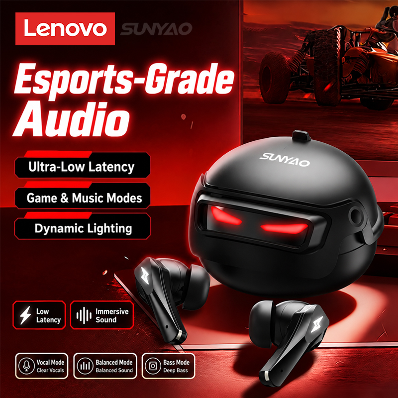 Type C Wired Earphones With Mic - Cuffie da gaming Lenovo GT101, wireless,