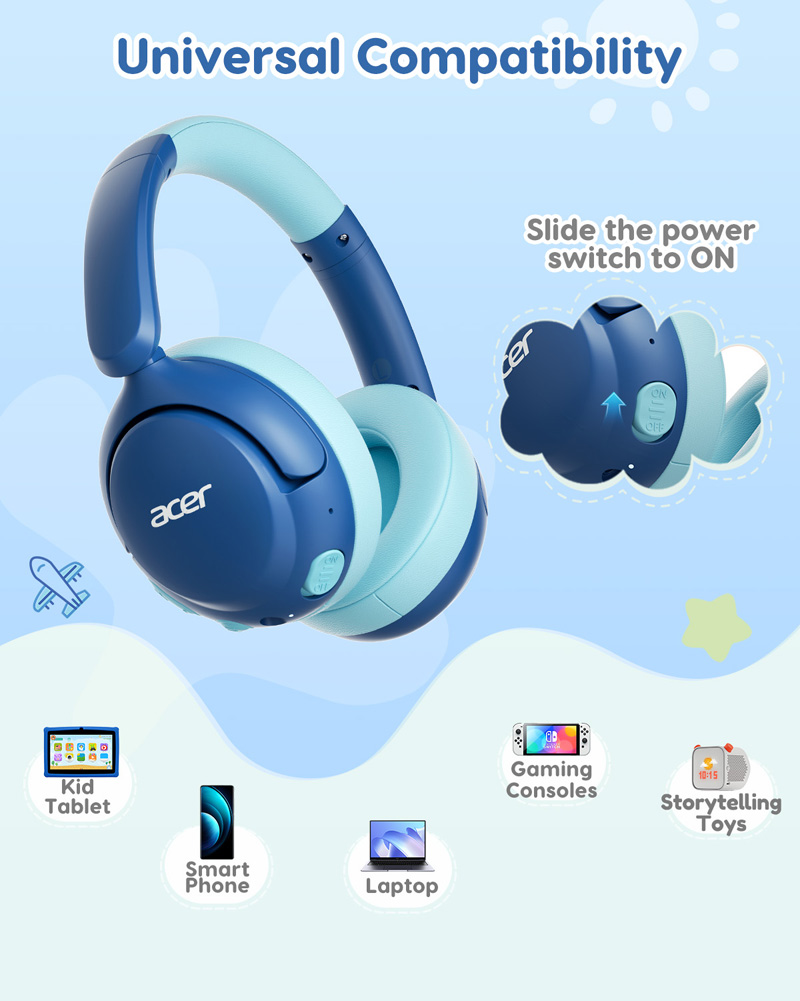Acer OHR725 Cuffie Bluetooth 5 - Anc Wireless Over Ear Headphones recensione e prezzo