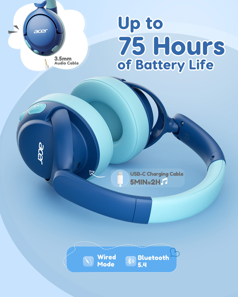 Acer OHR725 Cuffie Bluetooth 5 - Anc Wireless Over Ear Headphones recensione e prezzo