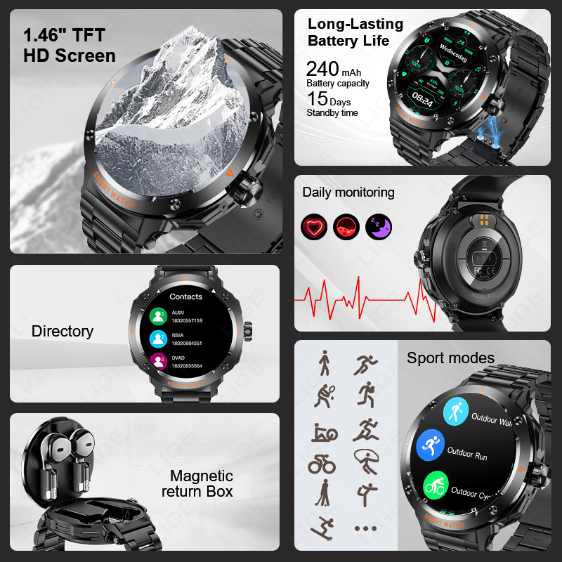LIGE Nuovo Smart Watch 2 in 1  - Tws Earbuds Bluetooth 5.3 recensione e prezzo