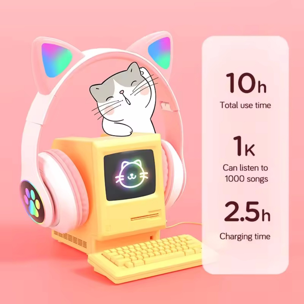 Cuffie Bluetooth Wireless Pieg - Cat Ear Bluetooth Headset Led recensione e prezzo